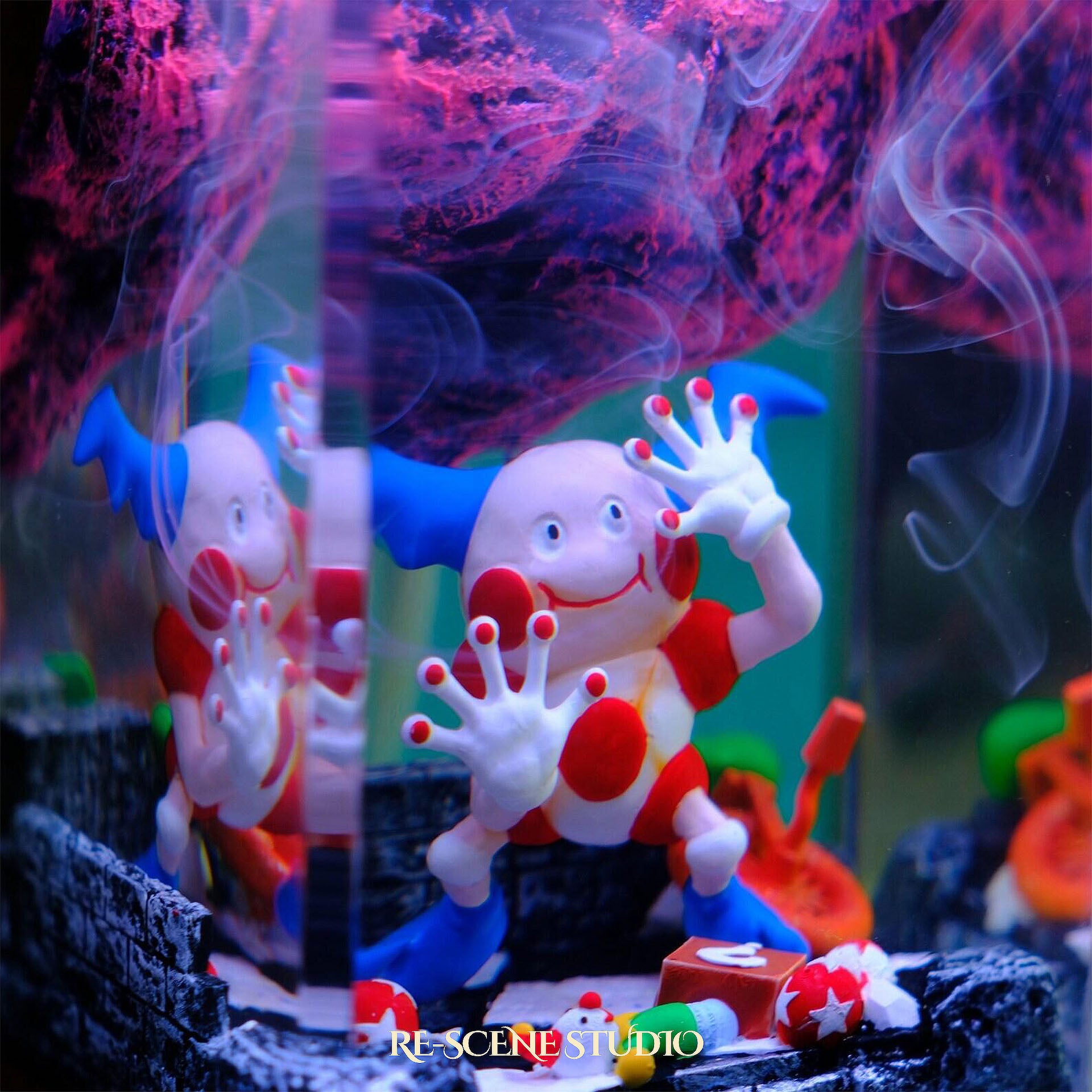 Mr. Mime Resin Epoxy Lamp Multicolor / Size M: 6 x 6 x 12 (cm) – Handmade Epoxy Resin Lamp by Rescene Studio | Rescene Studio
