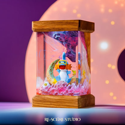 Mudkip Moonlight Resin Epoxy Lamp Multicolor / Size M: 6 x 6 x 12 (cm) – Handmade Resin Lamp by Rescene Studio | Rescene Studio