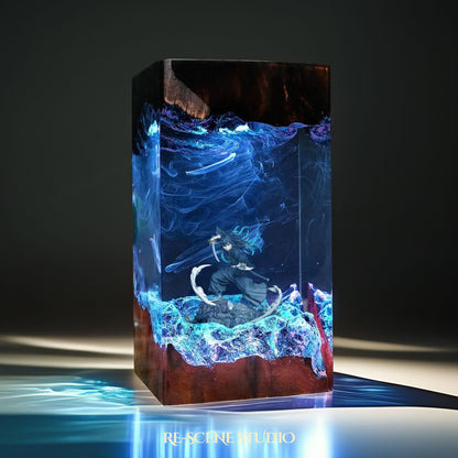 Muichiro Tokito Resin Lamp - Demon Slayer Multicolor / Size M – Handmade Resin Lamp by Rescene Studio | Rescene Studio
