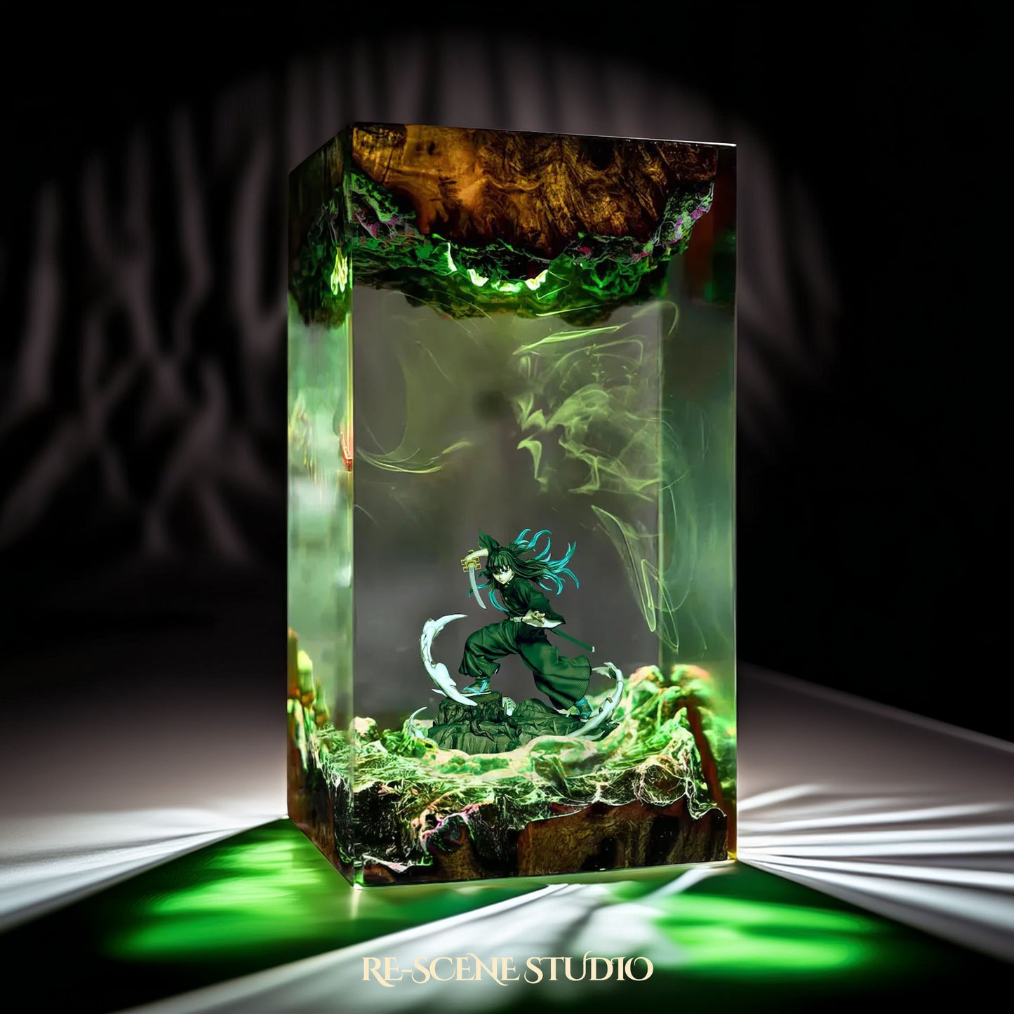 Muichiro Tokito Resin Lamp - Demon Slayer Multicolor / Size M – Handmade Resin Lamp by Rescene Studio | Rescene Studio