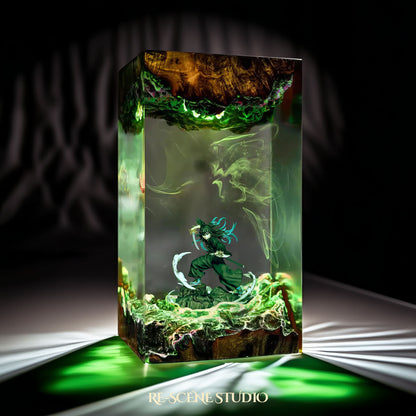 Muichiro Tokito Resin Lamp - Demon Slayer Multicolor / Size M – Handmade Resin Lamp by Rescene Studio | Rescene Studio