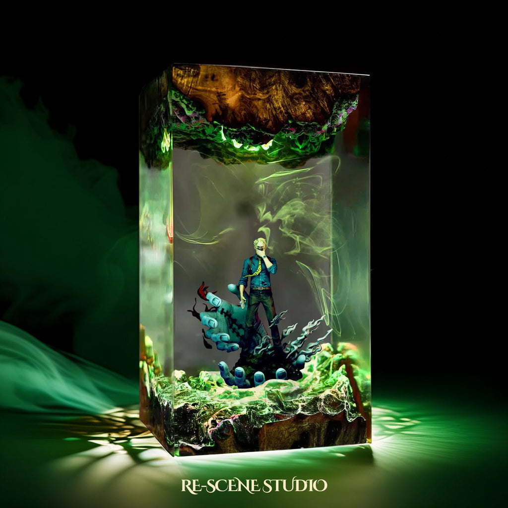 Nanami Kento Resin Lamp - Jujutsu Kaisen Multicolor / Size M – Handmade Epoxy Resin Lamp by Rescene Studio | Rescene Studio