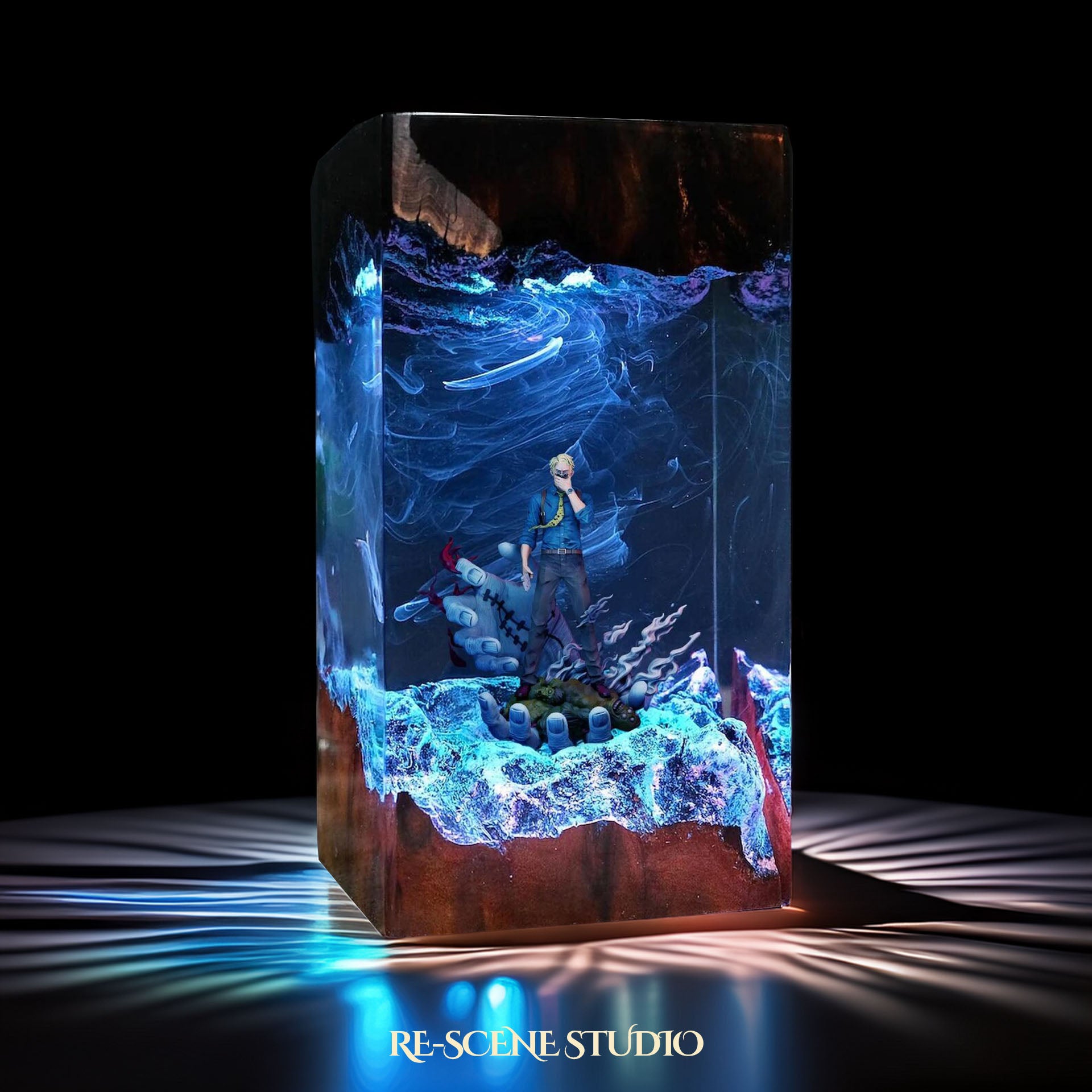 Nanami Kento Resin Lamp - Jujutsu Kaisen Multicolor / Size M – Handmade Epoxy Resin Lamp by Rescene Studio | Rescene Studio