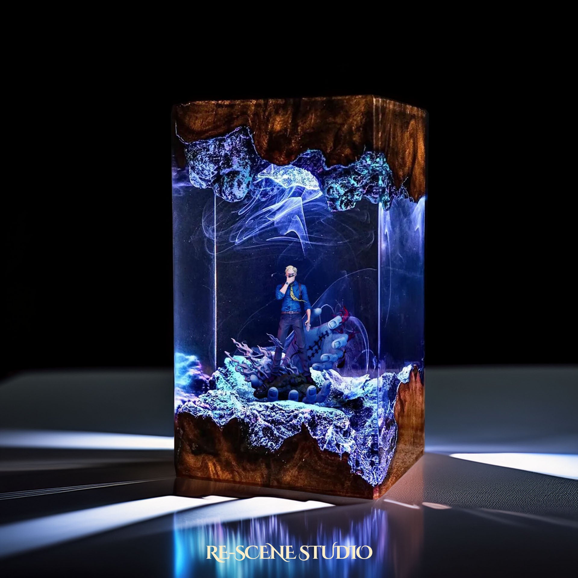 Premium N.anami K.ento Resin Lamp — Artisan Epoxy Resin LED Decor