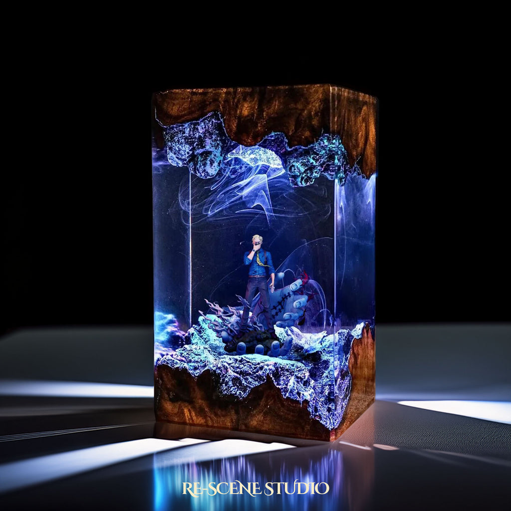 Nanami Kento Resin Lamp - Jujutsu Kaisen Multicolor / Size M – Handmade Epoxy Resin Lamp by Rescene Studio | Rescene Studio