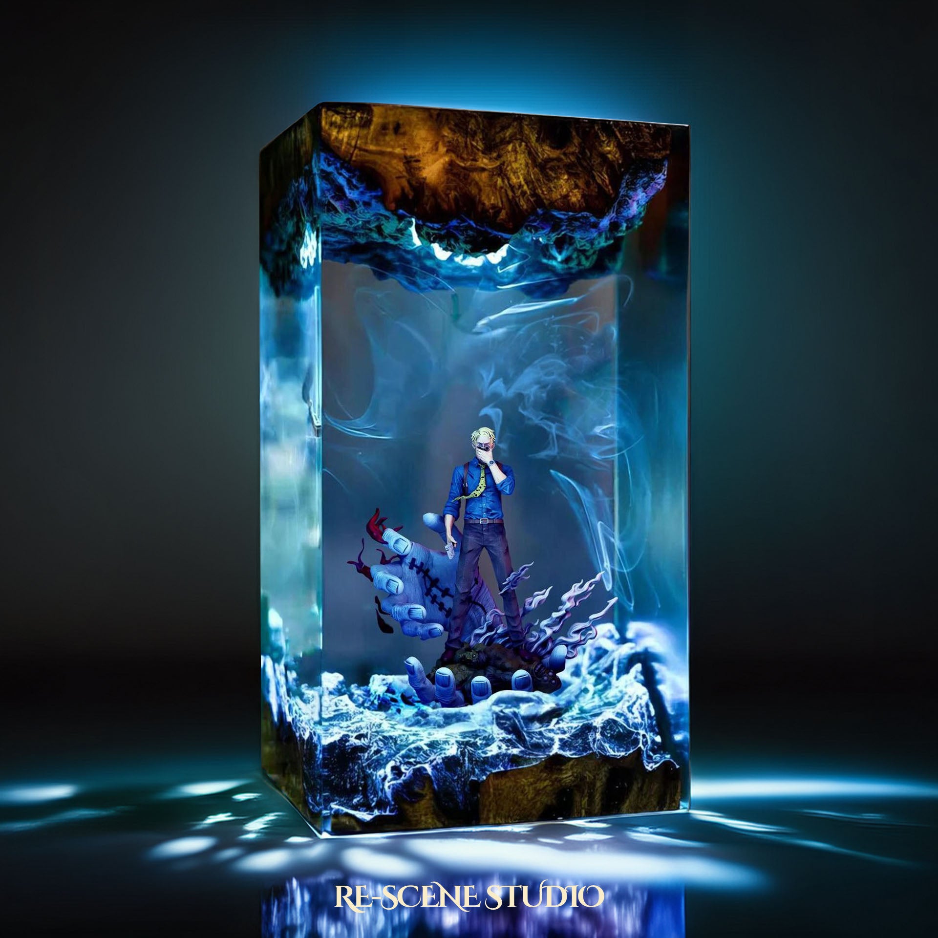 Nanami Kento Resin Lamp - Jujutsu Kaisen Multicolor / Size M – Handmade Epoxy Resin Lamp by Rescene Studio | Rescene Studio