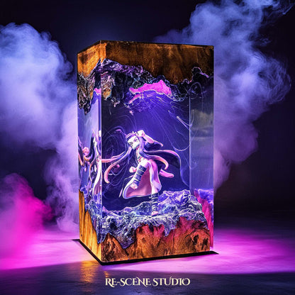Nezuko Resin Lamp 01 - Demon Slayer Multicolor / Size M: 7 x 13 x 7 (cm) – Handmade Resin Lamp by Rescene Studio | Rescene Studio