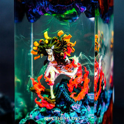 Nezuko Resin Lamp 4 - Demon Slayer Multicolor / Size M – Handmade Resin Lamp by Rescene Studio | Rescene Studio