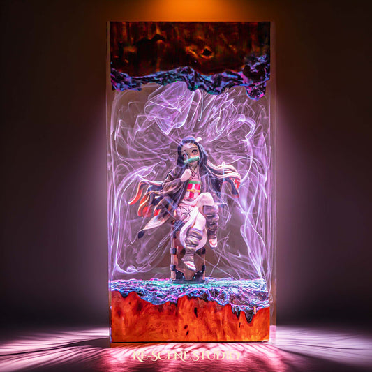 N.ezuko Resin Lamp 4 — Handcrafted Epoxy Resin LED Lamp | Unique Ambient Decor & Collector's Gift