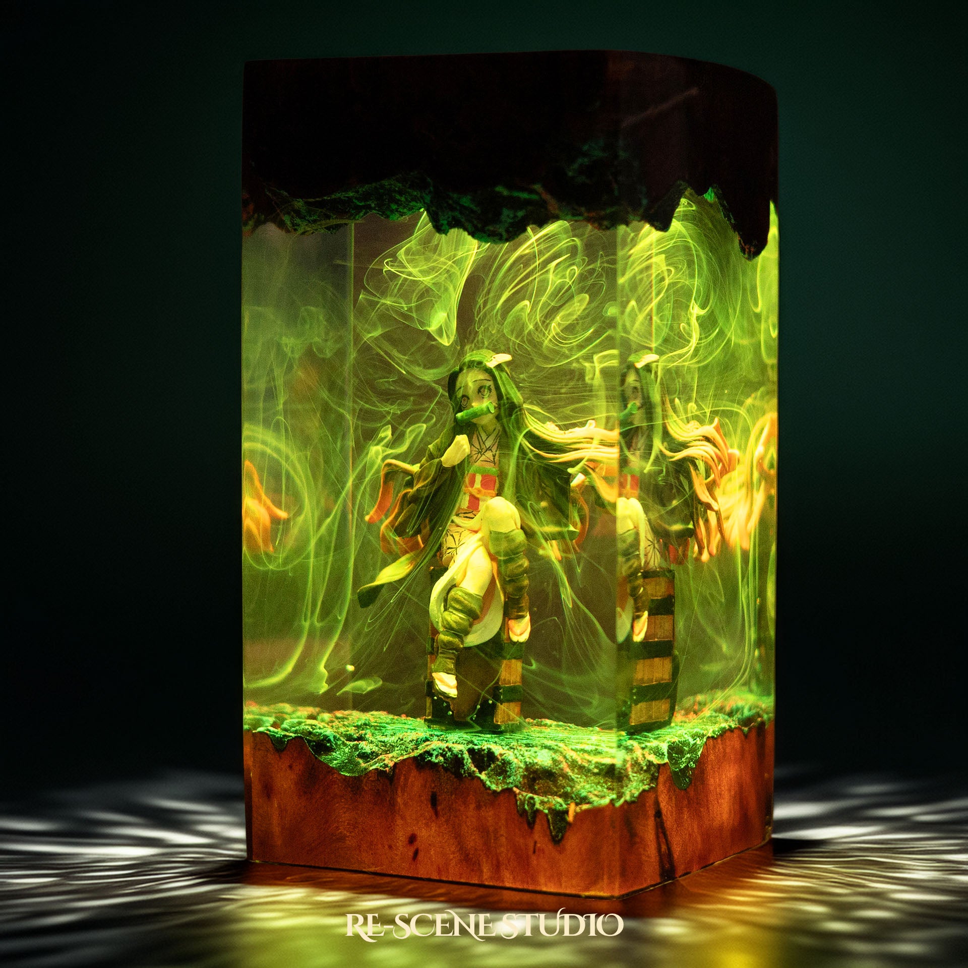 N.ezuko Resin Lamp 4 — Detailed Display | Premium 3D Resin Diorama with RGB Color-Changing Light