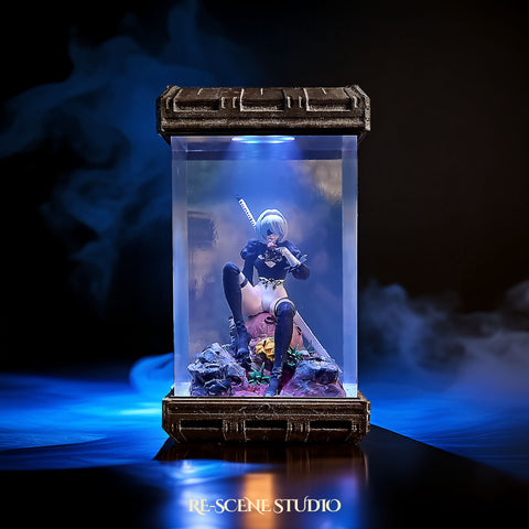 2B Resin Lamp V2 – NieR Automata Multicolor / Size M – Handmade Epoxy Resin Lamp by Rescene Studio | Rescene Studio