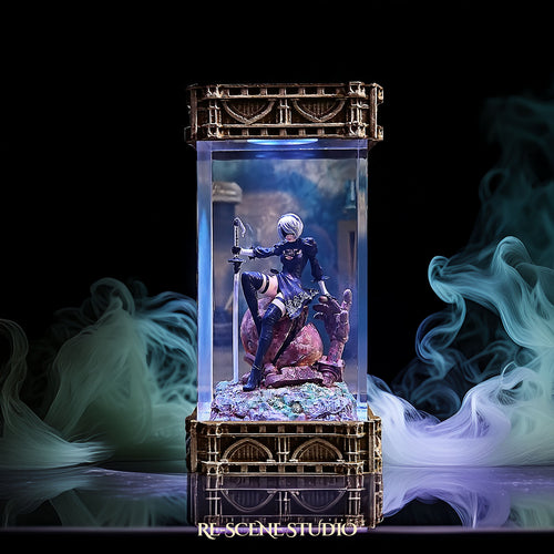 2B Resin Epoxy Lamp V3 – NieR Automata Multicolor / Size M – Handmade Epoxy Resin Lamp by Rescene Studio | Rescene Studio