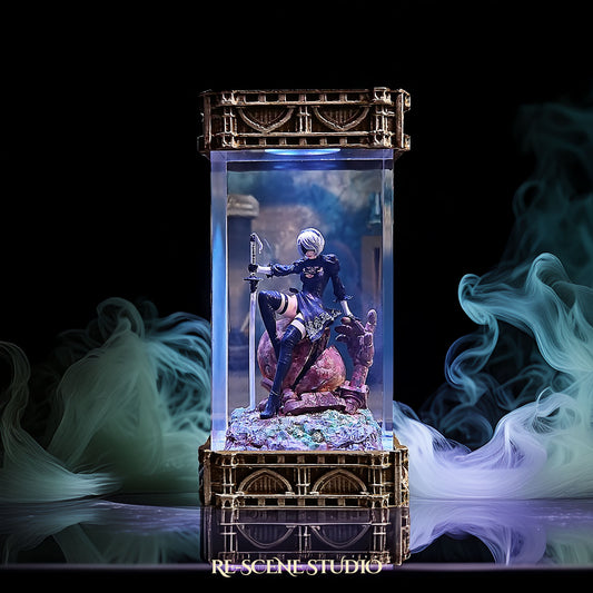 2B Resin Epoxy Lamp V3 – NieR Automata Multicolor / Size M – Handmade Resin Lamp by Rescene Studio | Rescene Studio