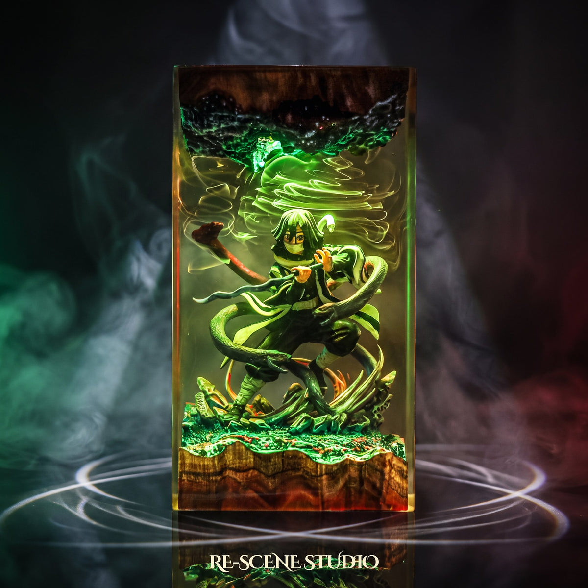 Obanai Resin Lamp (Demon Slayer), hand-poured epoxy resin night light glowing in 16 RGB colors