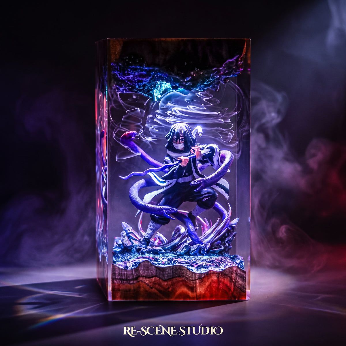 Obanai Resin Lamp, Demon Slayer resin art lamp