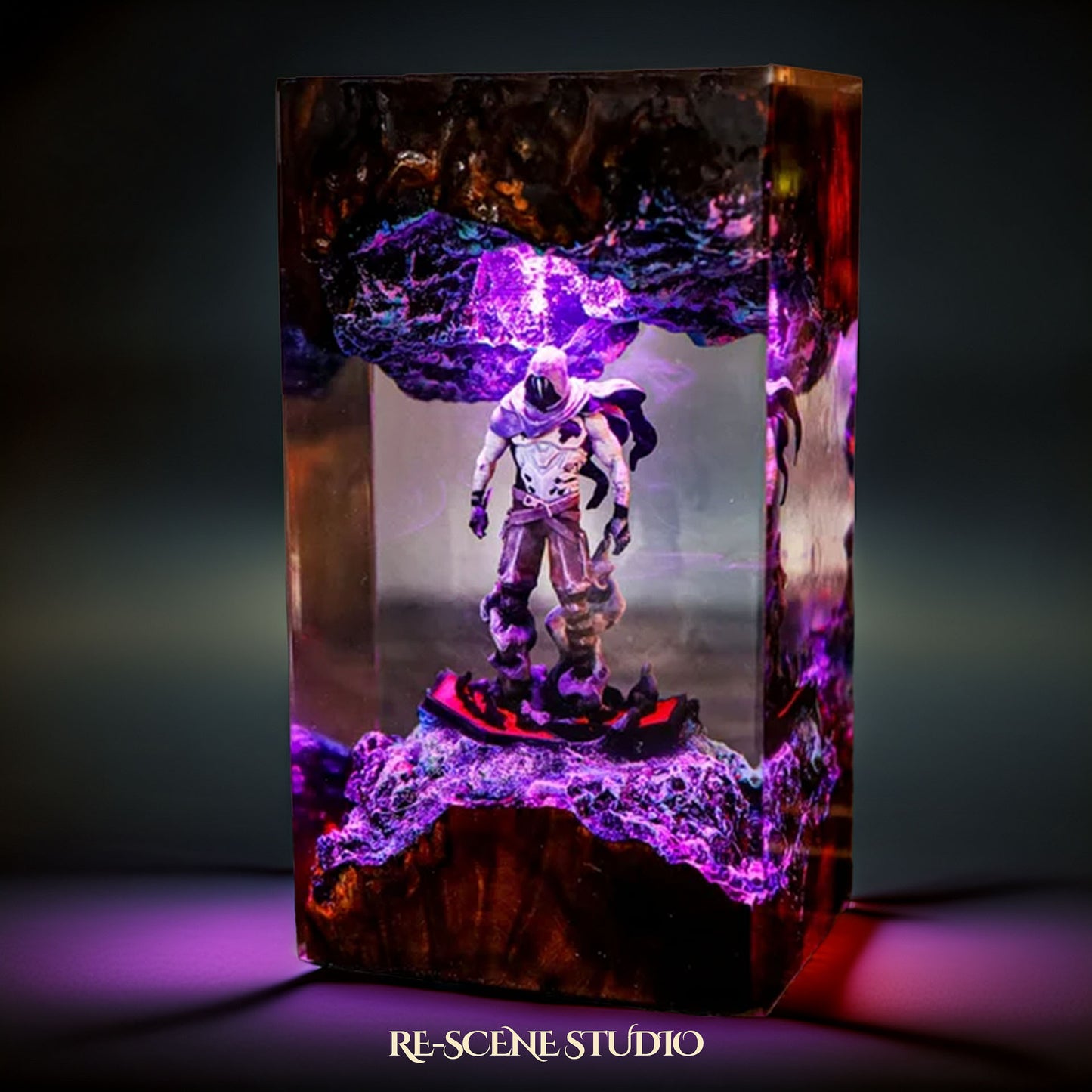 O.men Resin Lamp — Side Profile View | Handmade Pop-Culture Resin Art, Perfect Themed Gift