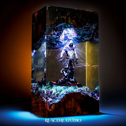 O.men Resin Lamp — Handcrafted Epoxy Resin LED Lamp | Unique Ambient Decor & Collector's Gift