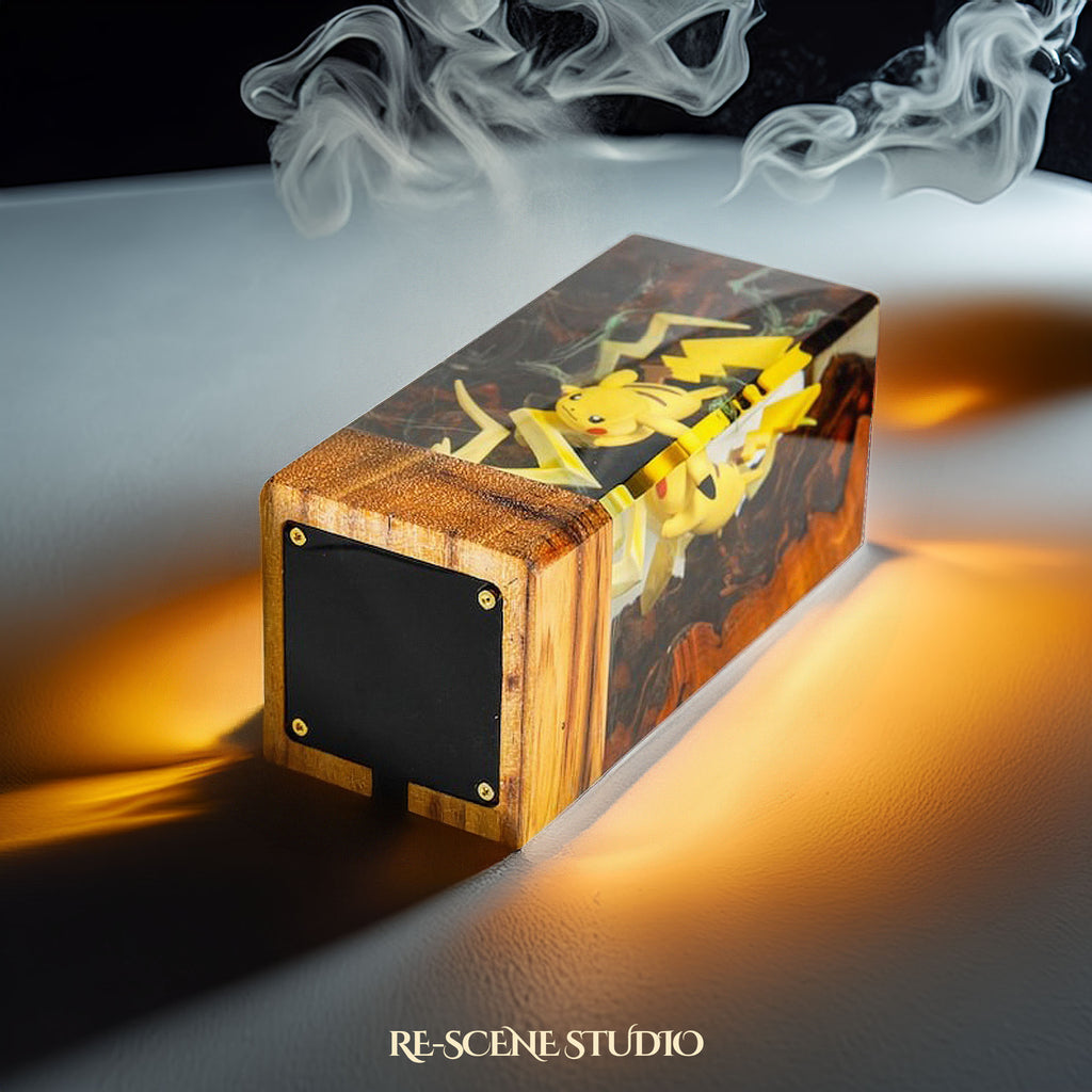Pikachu Resin Epoxy Lamp Multicolor / Size XL: 16 x 7 x 7 (cm) – Handmade Epoxy Resin Lamp by Rescene Studio | Rescene Studio