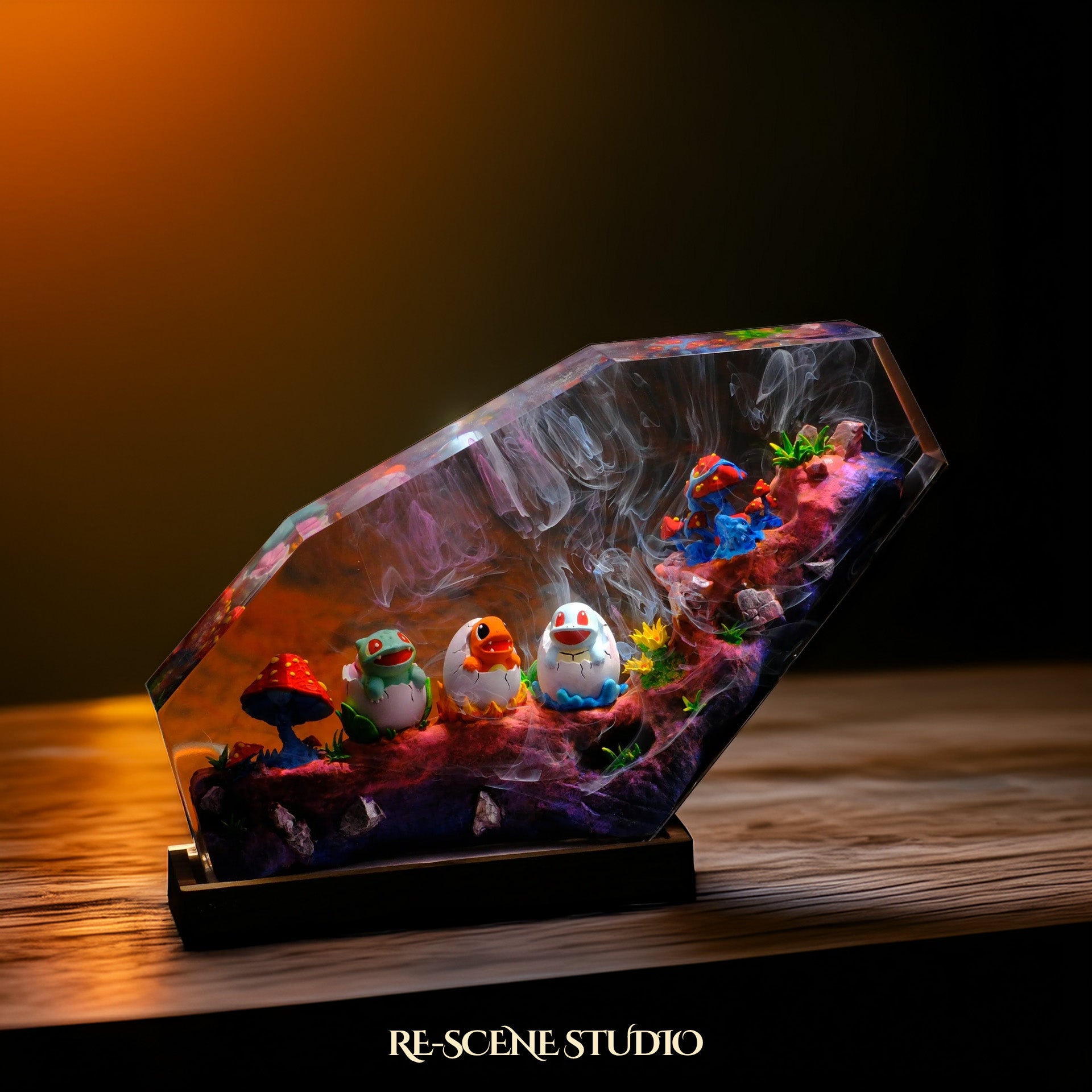 Pokemon Egg Resin Epoxy Lamp Multicolor / Size M: 16 x 10 (cm) – Handmade Epoxy Resin Lamp by Rescene Studio | Rescene Studio