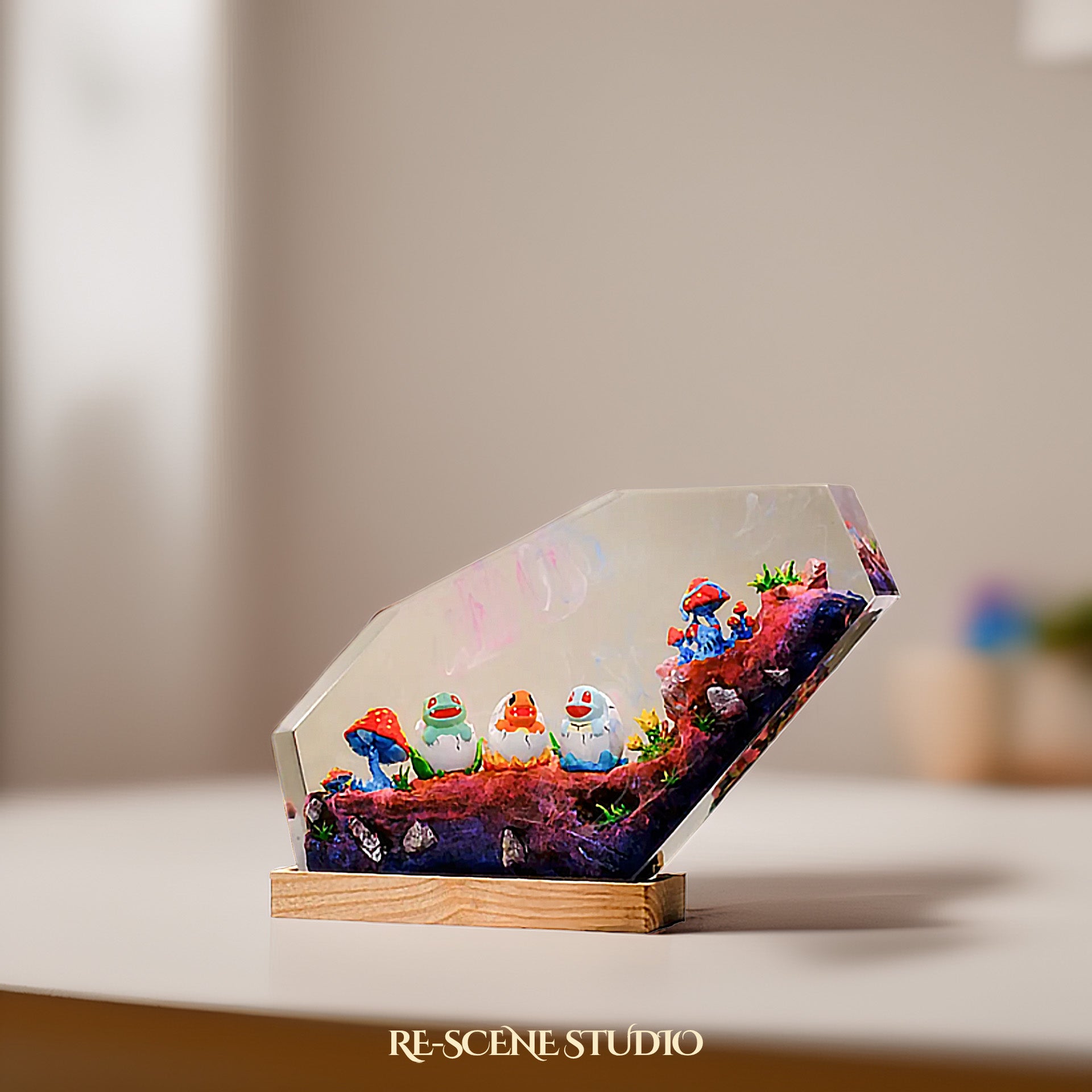 Pokemon Egg Resin Epoxy Lamp Multicolor / Size M: 16 x 10 (cm) – Handmade Epoxy Resin Lamp by Rescene Studio | Rescene Studio