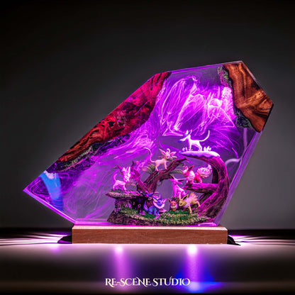 Pokemon Garden Resin Lamp — Detailed Display | Premium 3D Resin Diorama with RGB Color-Changing Light