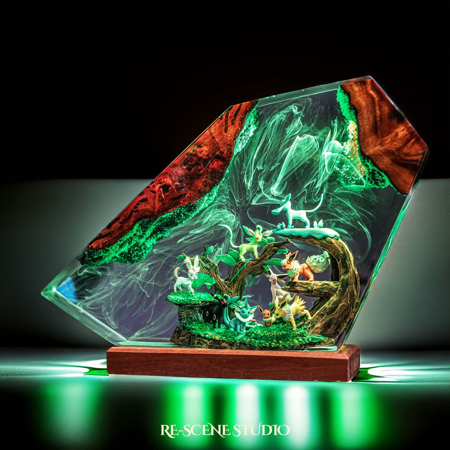 Pokemon Garden Resin Lamp — Display Setup | Artisan Resin Art Lamp, Ambient Light for Home or Office