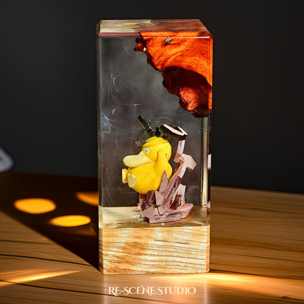 Psyduck Resin Epoxy Lamp Multicolor / Size XL: 16 x 7 x 7 (cm) – Handmade Epoxy Resin Lamp by Rescene Studio | Rescene Studio