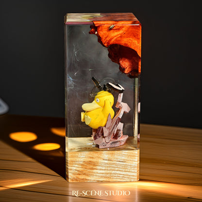 Psyduck Resin Epoxy Lamp Multicolor / Size XL: 16 x 7 x 7 (cm) – Handmade Resin Lamp by Rescene Studio | Rescene Studio