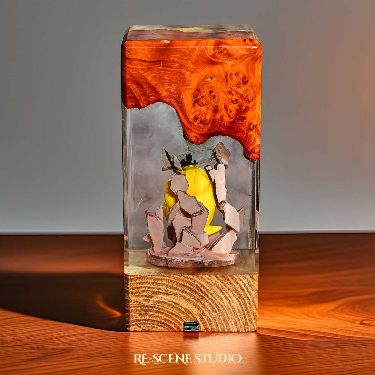 Psyduck Resin Epoxy Lamp Multicolor / Size XL: 16 x 7 x 7 (cm) – Handmade Resin Lamp by Rescene Studio | Rescene Studio