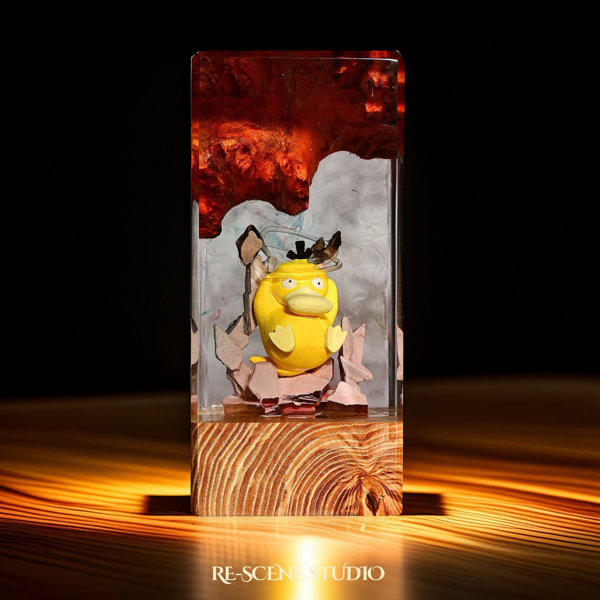 Psyduck Resin Epoxy Lamp Multicolor / Size XL: 16 x 7 x 7 (cm) – Handmade Epoxy Resin Lamp by Rescene Studio | Rescene Studio
