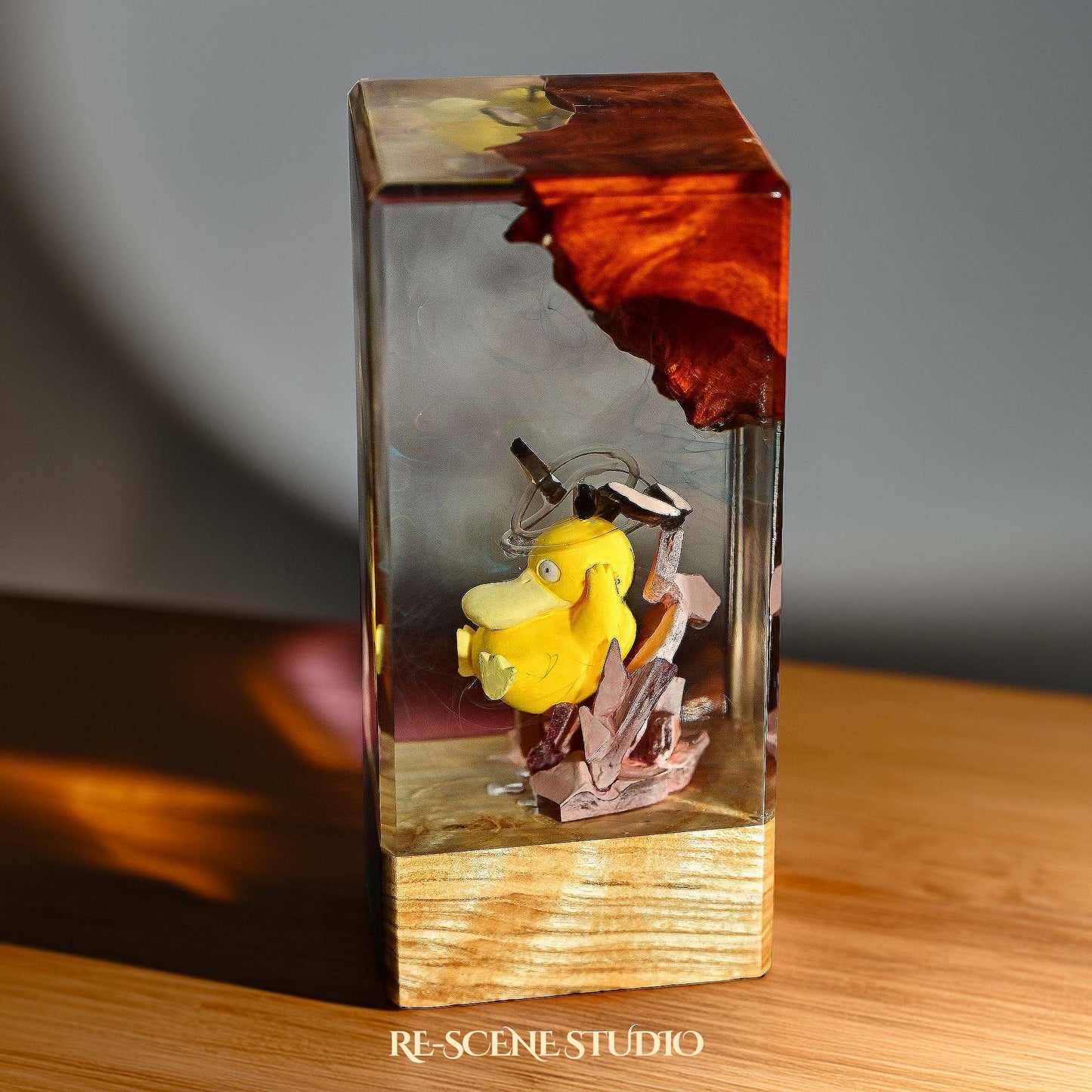 Psyduck Resin Epoxy Lamp Multicolor / Size XL: 16 x 7 x 7 (cm) – Handmade Resin Lamp by Rescene Studio | Rescene Studio