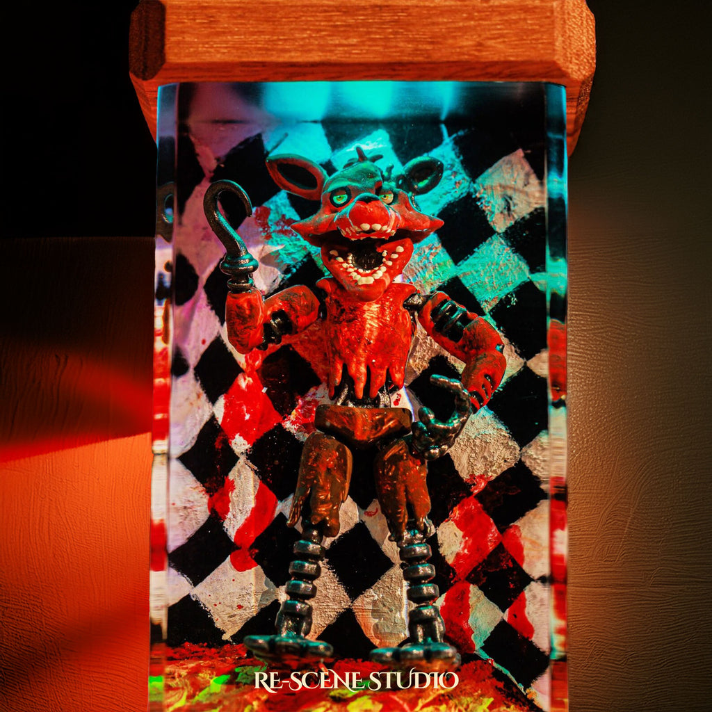 Red Foxy Resin Epoxy Lamp Multicolor / Size M: 6 x 6 x 12 (cm) – Handmade Epoxy Resin Lamp by Rescene Studio | Rescene Studio