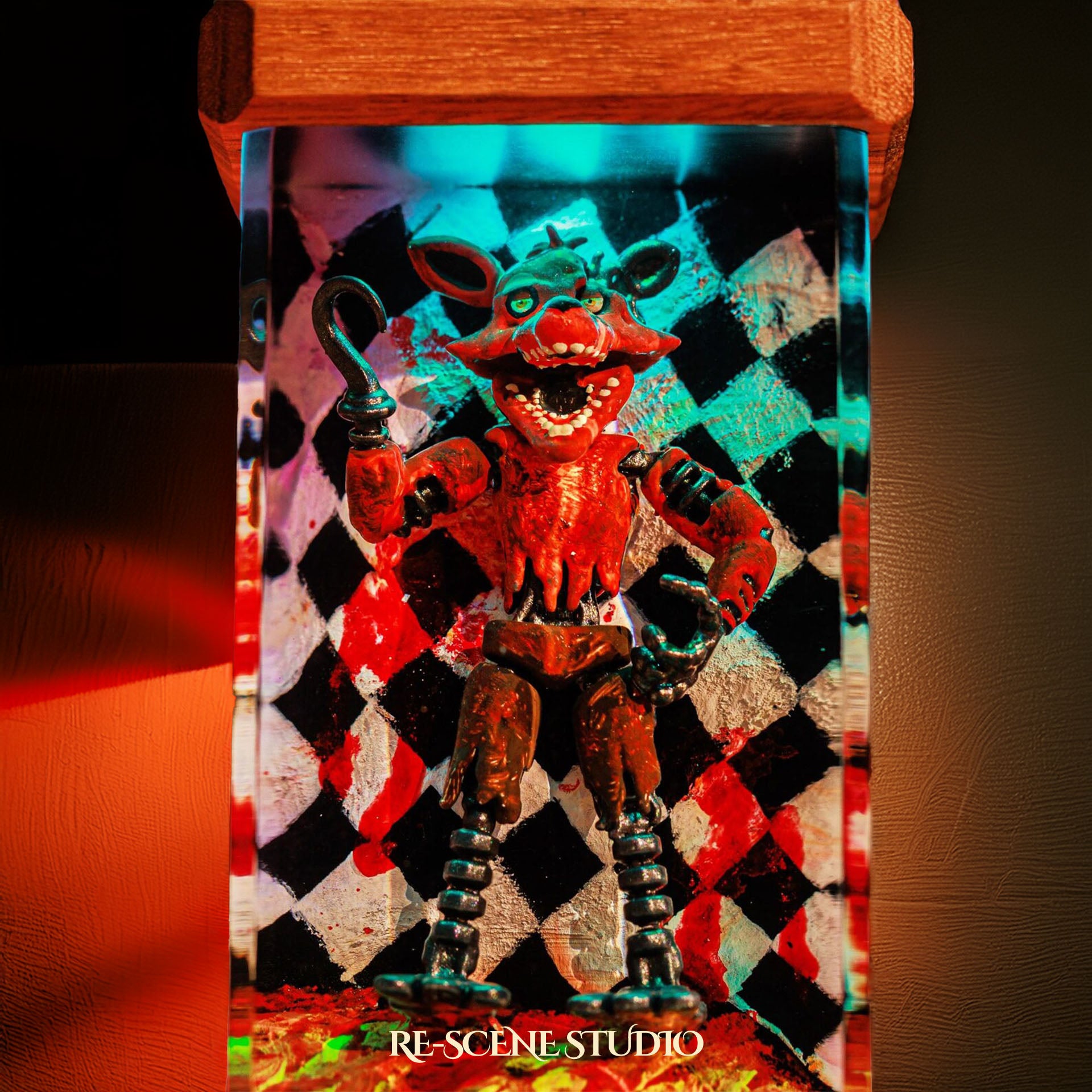 Red Foxy Resin Epoxy Lamp Multicolor / Size M: 6 x 6 x 12 (cm) – Handmade Epoxy Resin Lamp by Rescene Studio | Rescene Studio