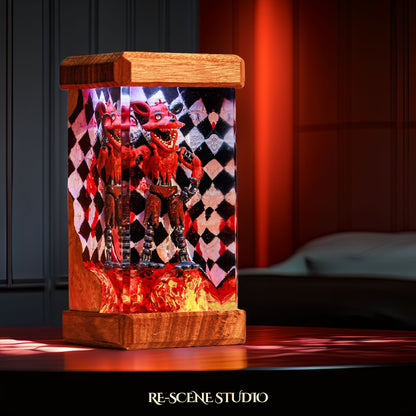 Red Foxy Resin Epoxy Lamp Multicolor / Size M: 6 x 6 x 12 (cm) – Handmade Resin Lamp by Rescene Studio | Rescene Studio