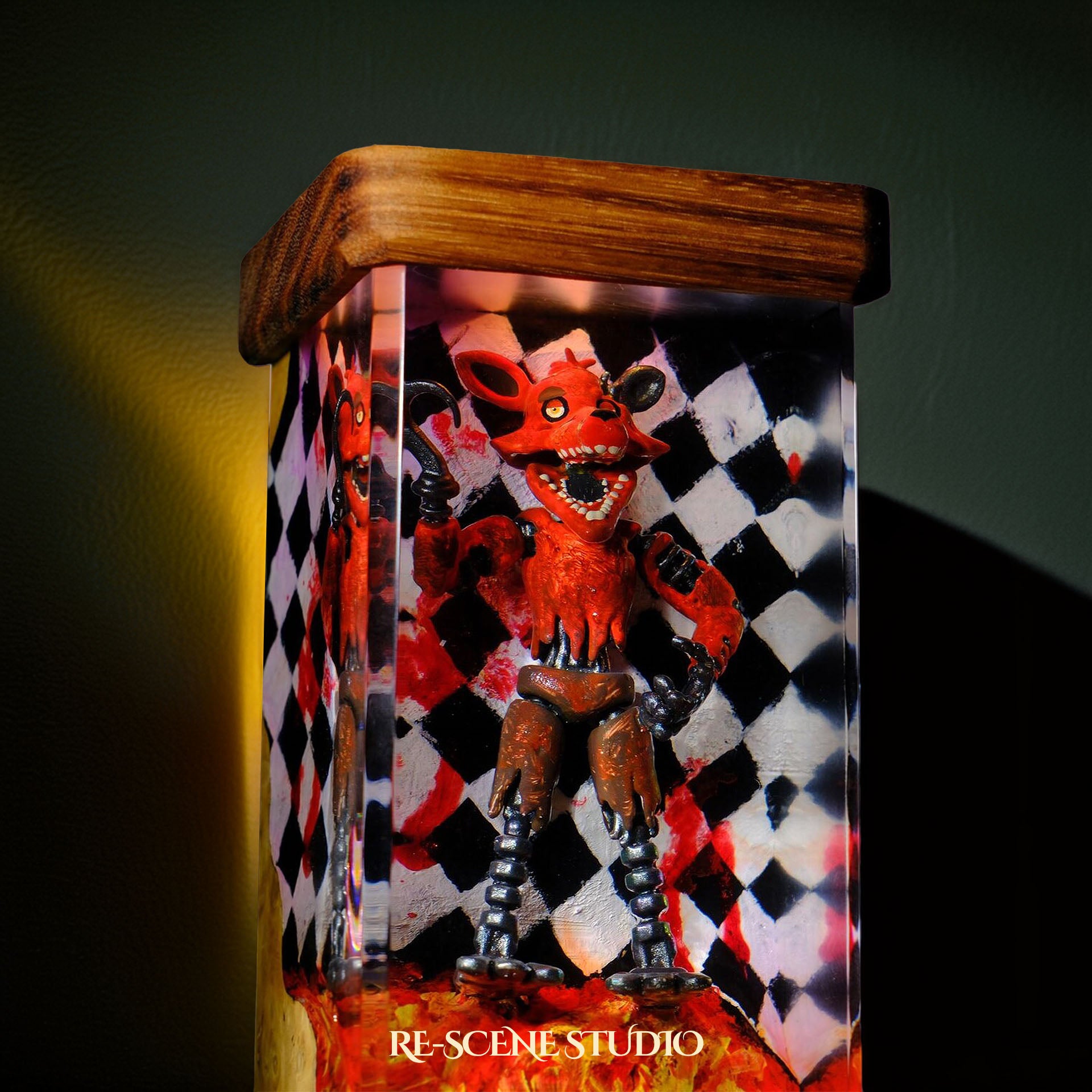 Red Foxy Resin Epoxy Lamp Multicolor / Size M: 6 x 6 x 12 (cm) – Handmade Epoxy Resin Lamp by Rescene Studio | Rescene Studio
