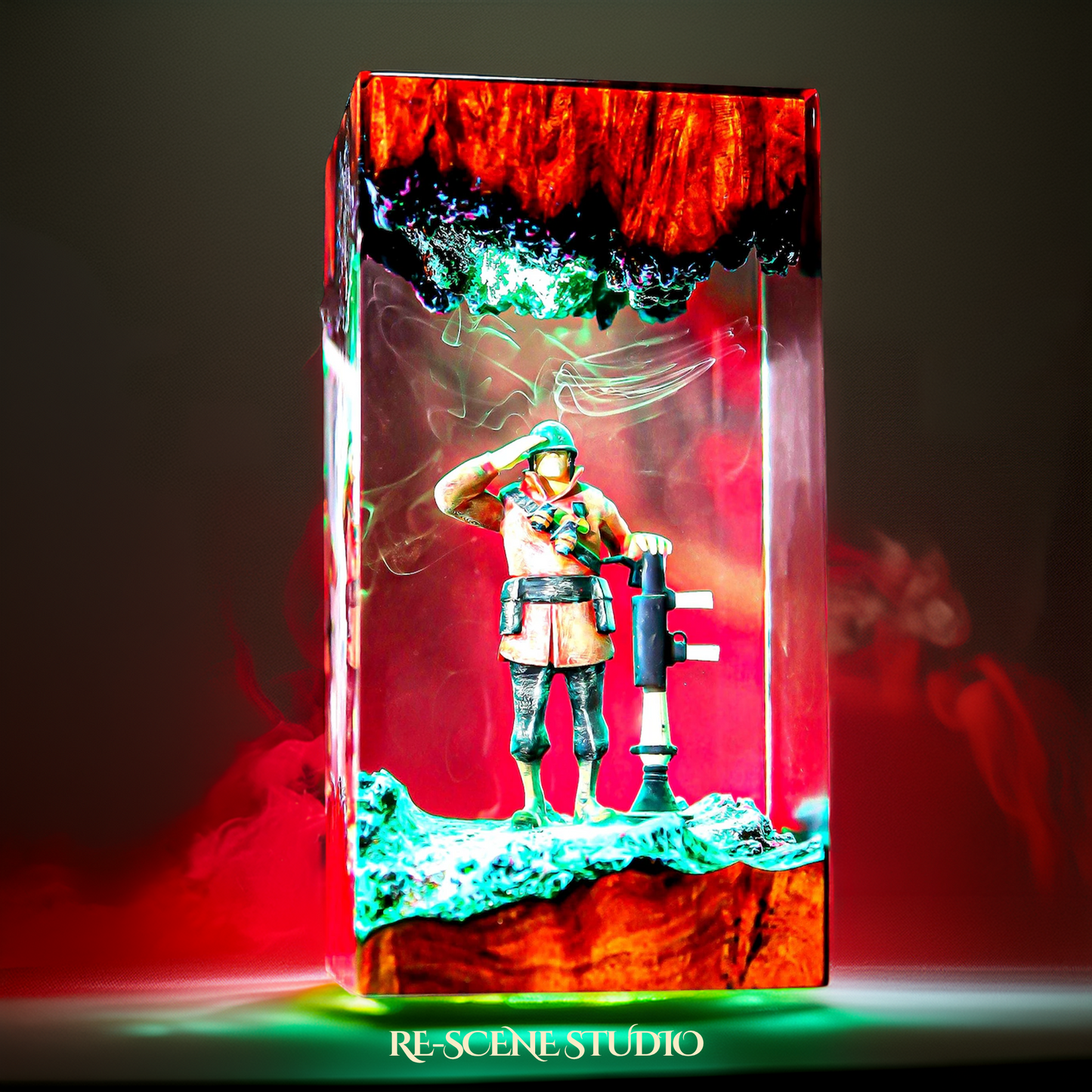 Red Soldier Resin Lamp - Team Fortress 2