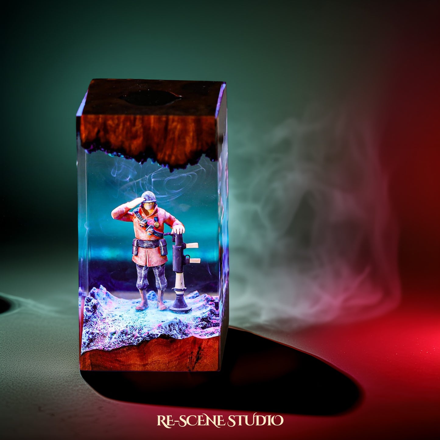 Red Soldier Resin Lamp - Team Fortress 2