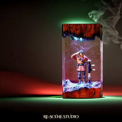Red Soldier Resin Lamp - Team Fortress 2