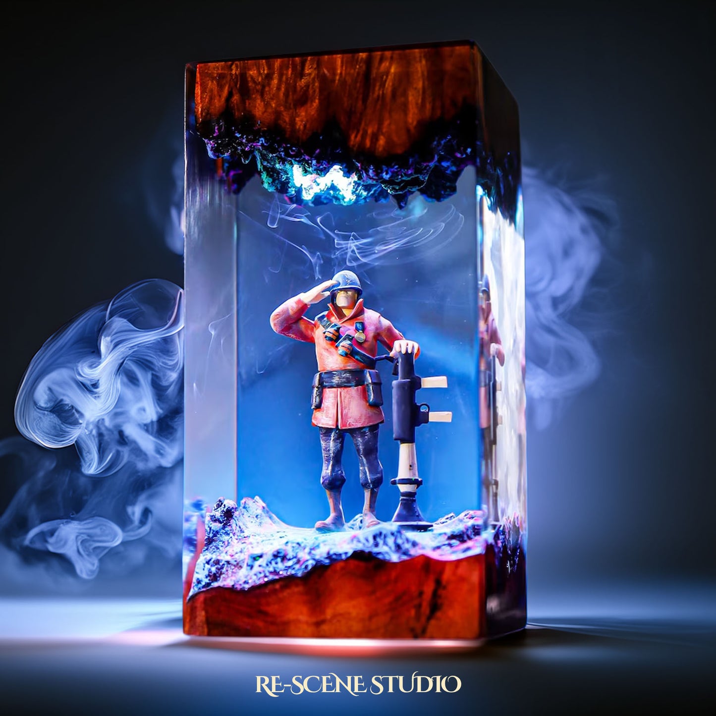 Red Soldier Resin Lamp - Team Fortress 2