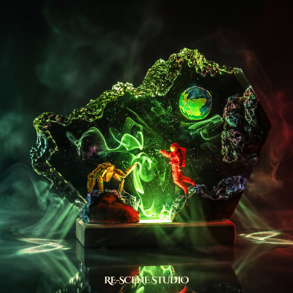 Glowing Rocky Broken Resin Lamp: Project Hail Mary fan decor sealed in crystal-clear epoxy resin