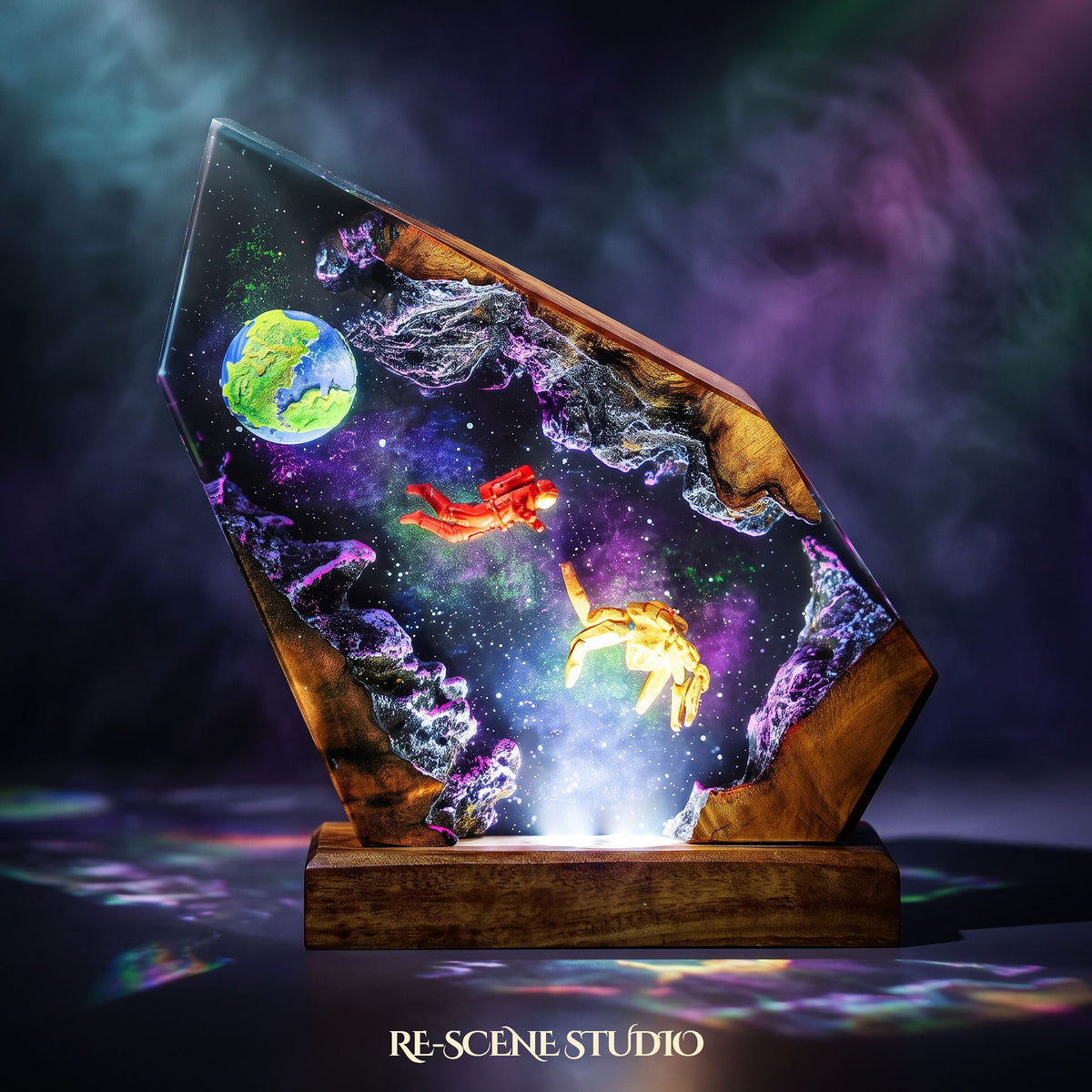 Project Hail Mary gift idea, the Rocky Cosmic Rock Resin Lamp with color-changing RGB lighting