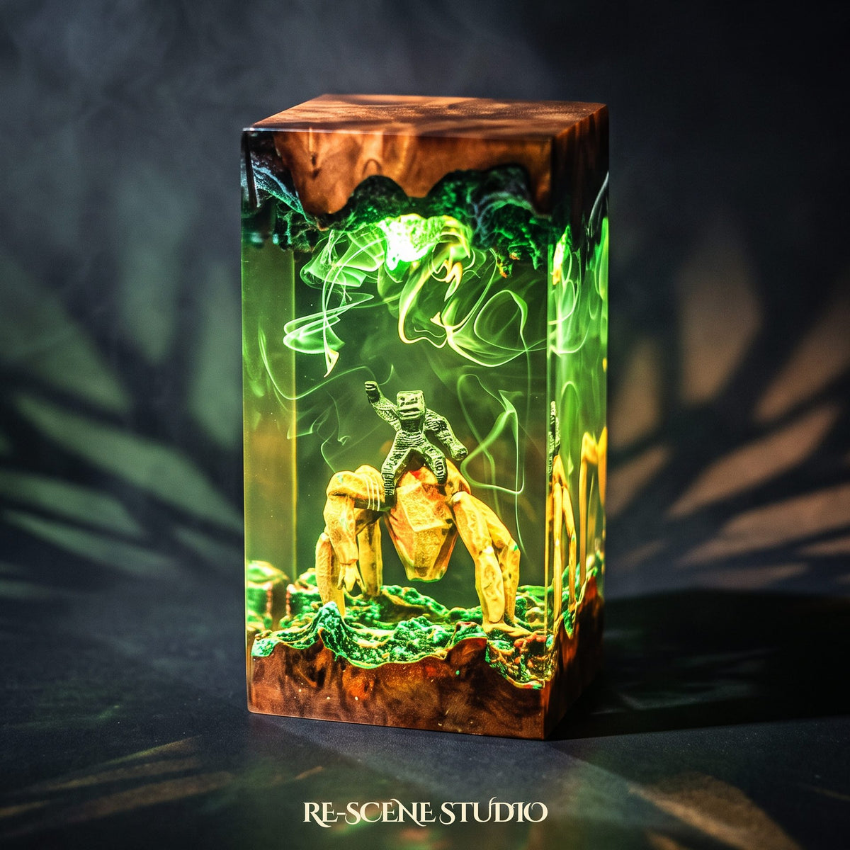 Rocky Pillar Resin Lamp (Project Hail Mary), hand-poured epoxy resin night light glowing in 16 RGB colors