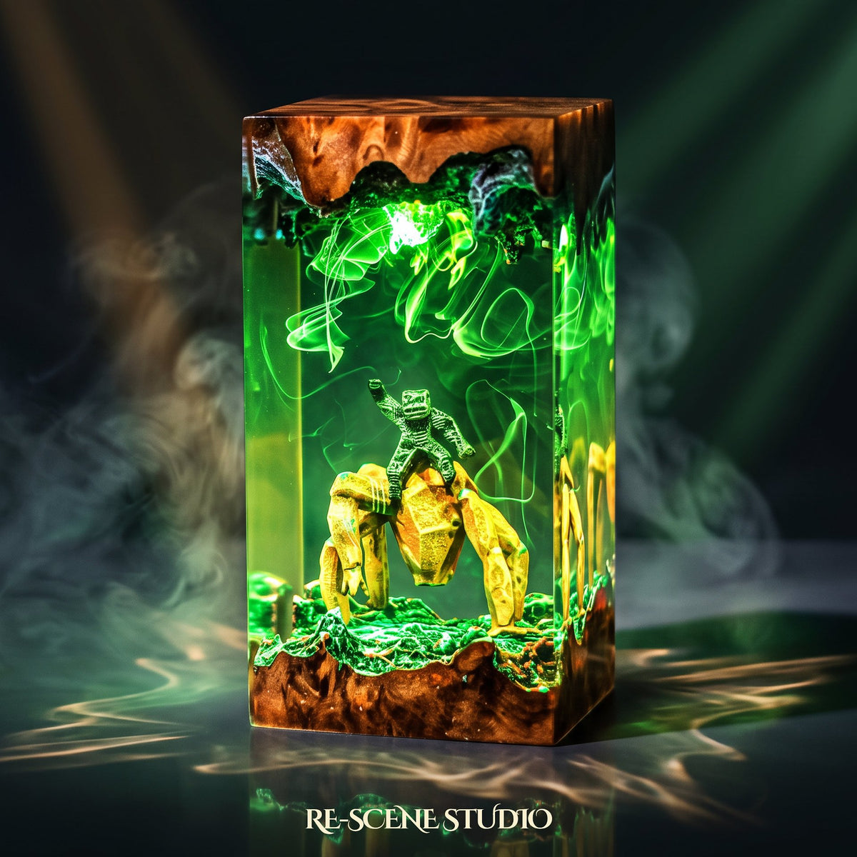 Project Hail Mary collectible: the Rocky Pillar Resin Lamp, handmade on a wooden base