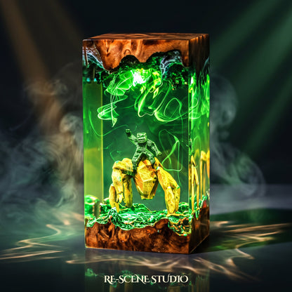 Project Hail Mary collectible: the Rocky Pillar Resin Lamp, handmade on a wooden base