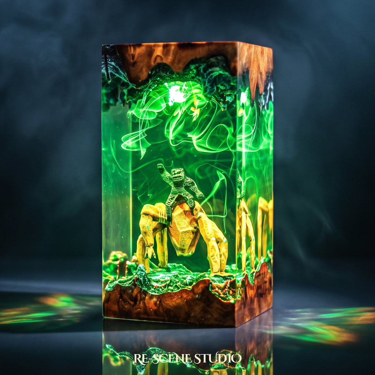 Glowing Rocky Pillar Resin Lamp: Project Hail Mary fan decor sealed in crystal-clear epoxy resin
