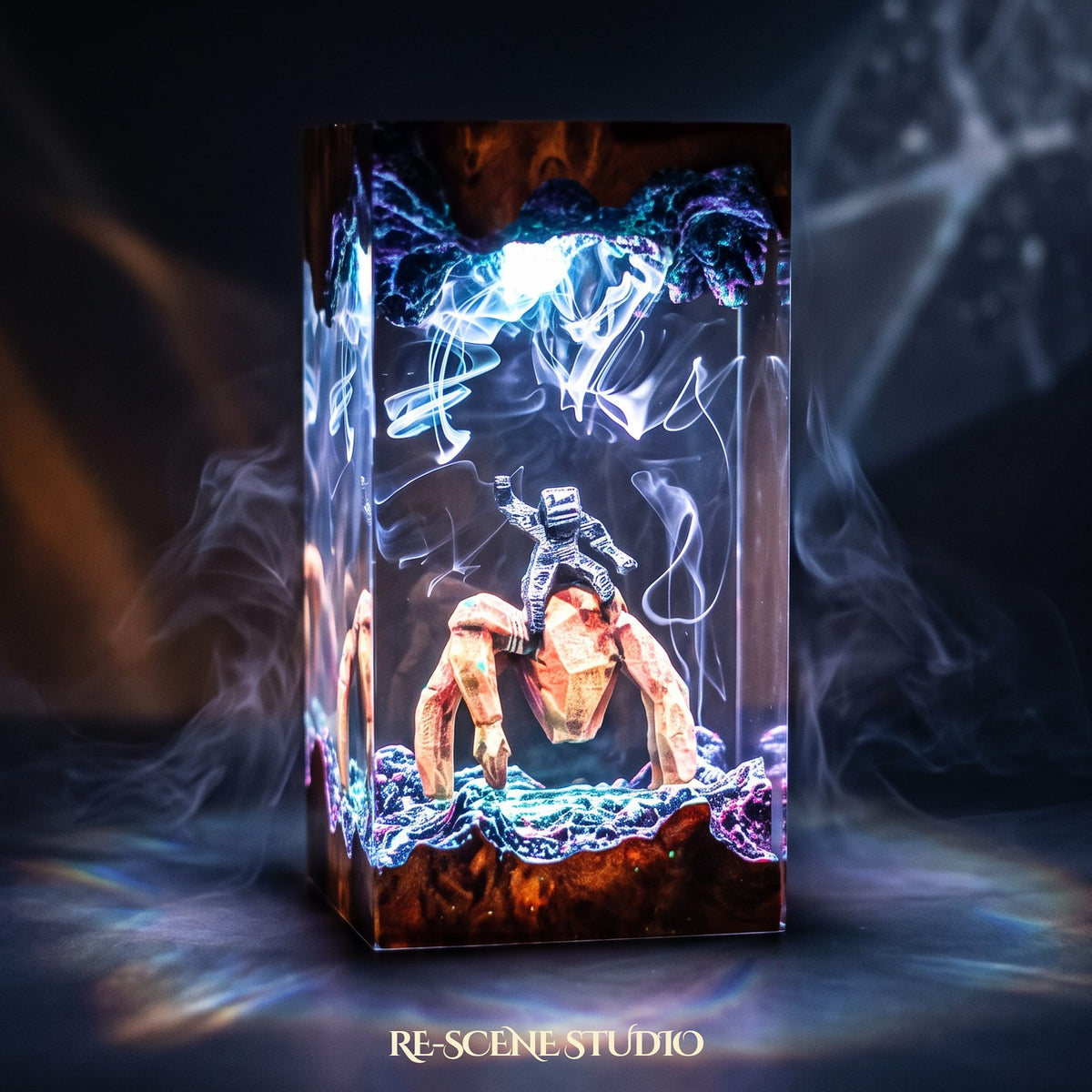 Project Hail Mary gift idea, the Rocky Pillar Resin Lamp with color-changing RGB lighting