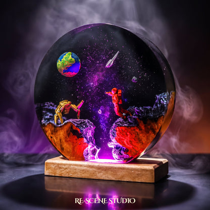 Rocky Round Resin Lamp, Project Hail Mary resin art lamp
