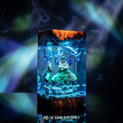 Roronoa Zoro Resin Lamp V6, One Piece resin art lamp