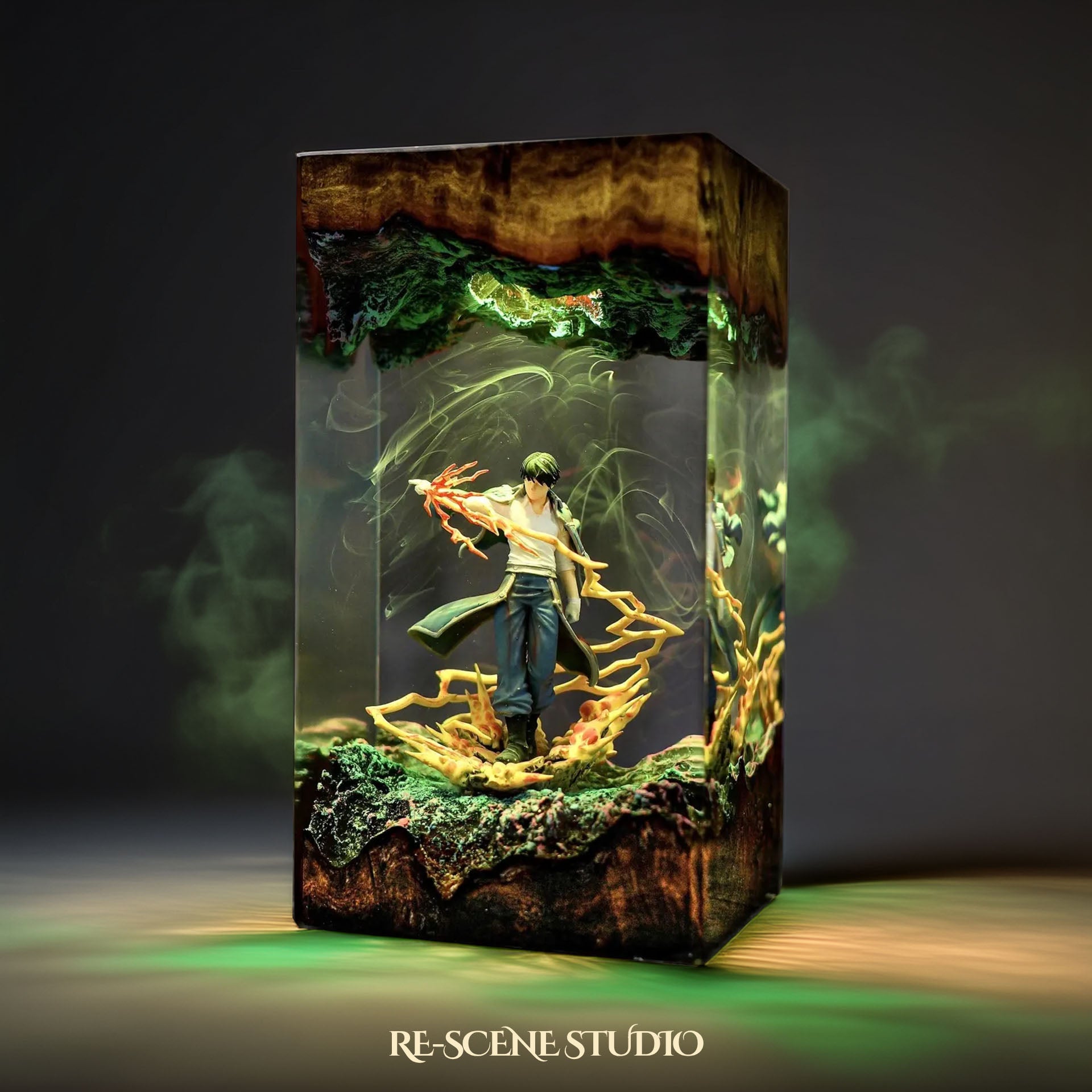 Roy Mustang Resin Lamp - Fullmetal Alchemist Multicolor / Size M – Handmade Epoxy Resin Lamp by Rescene Studio | Rescene Studio