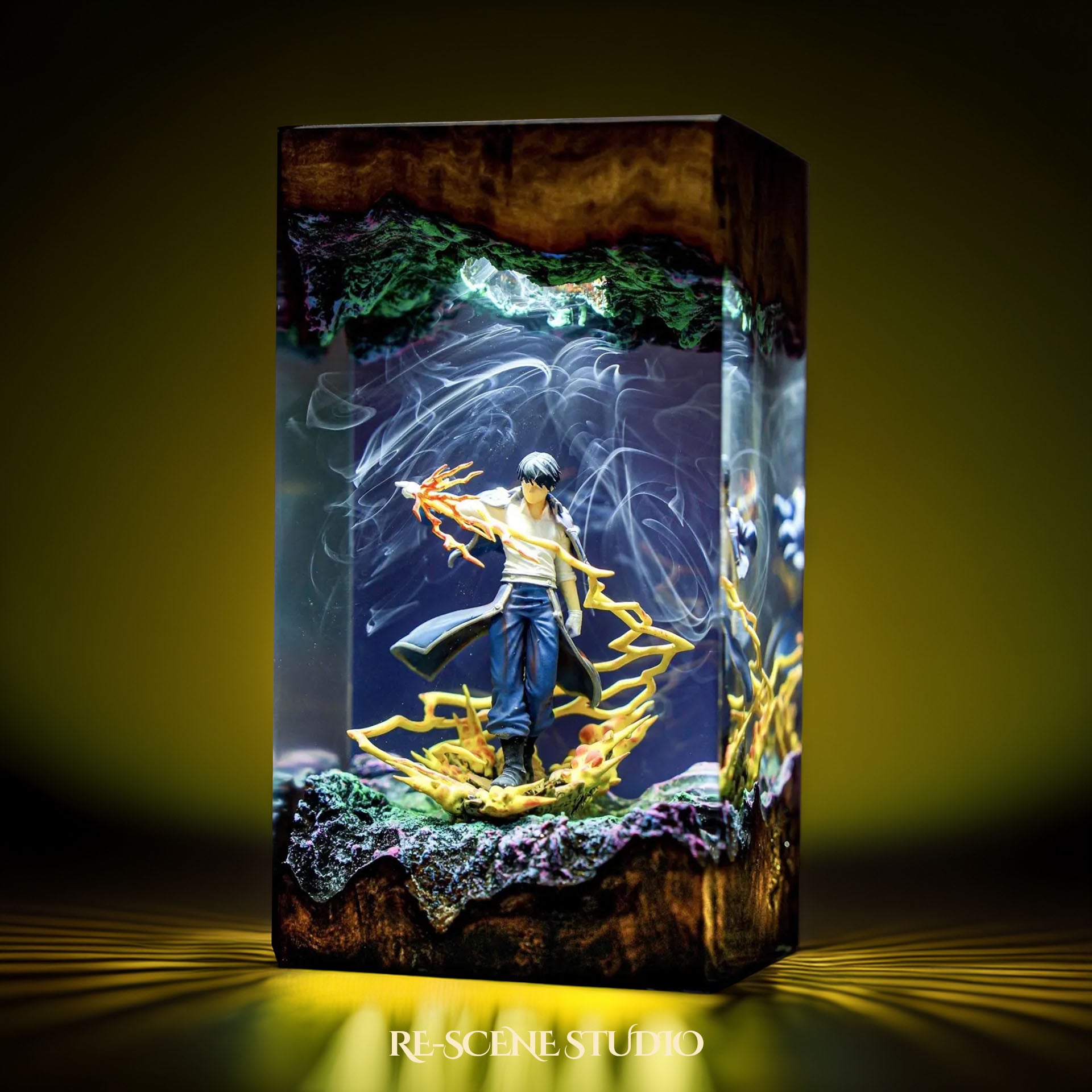 Roy Mustang Resin Lamp - Fullmetal Alchemist Multicolor / Size M – Handmade Epoxy Resin Lamp by Rescene Studio | Rescene Studio